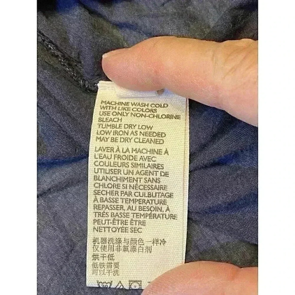 FP We the‎ Free Cool Meadow Peasant Blouse XSMALL Navy Long Sleeve Yoke Neck NWT - Picture 11 of 11